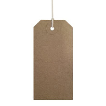 Swift Strung Tags Brown Reinforced Card Clothing Parcel Label String Hanging Gift Swing Tickets Kraft Hang Price Labelling 108mm x 54mm (Pack of 200)