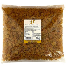 Hides Fine Foods - Golden South African Sultanas 1kg - GMO Free - Suitable for Vegetarians - Baking - Desserts - Cakes - Cookies - Tart - Mince Pies -