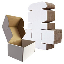 RLAVBL 25 Pack 6x4x3(15.2x10.2x7.6cm) Shipping Boxes Small White Corrugated Cardboard Box for Packing Mailing