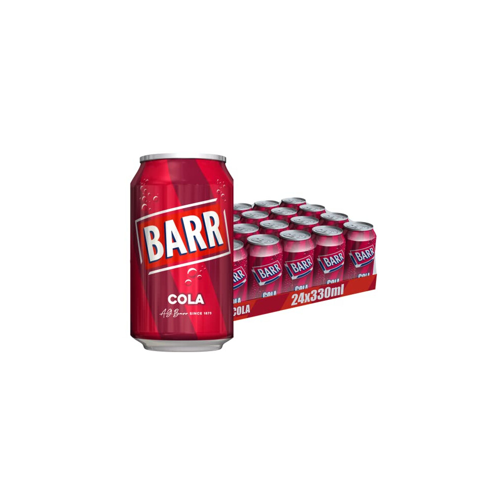 BARR since 1875, Classic Cola, 24 pack Fizzy Drink Cans, Low Sugar, 24 x 330 ml