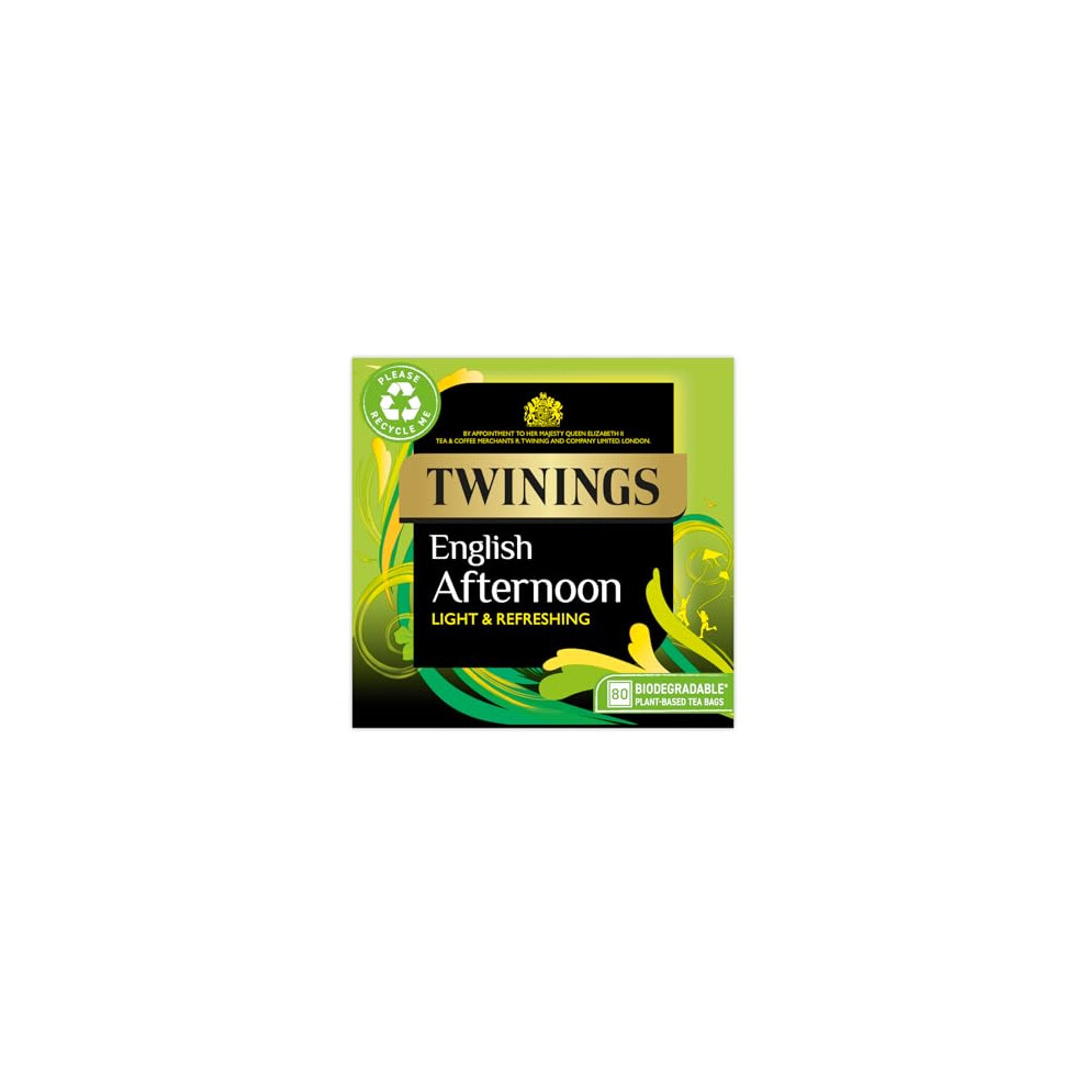 Twinings English Afternoon Tea | Light, Delicate & Refreshing Black Tea | Multipack Bulk Buy, 320 (4 x 80) Biodegradable Tea Bags