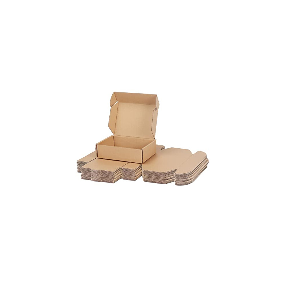 Photos - Other Office Equipment RLAVBL 25 Pack 7x5x2 Shipping Boxes Small Brown Corrugated Cardboard Box for Packing Mailing ATEU201219-U(17.5cmx12.5cmx5cm)