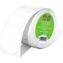 Roll of 750 Direct Thermal Round Sticker Labels, 50mm x 50mm, Premium Coated, Self-Adhesive, for Zebra, MUNBYN, Rollo, TSC, Toshiba, Citizen, Direct