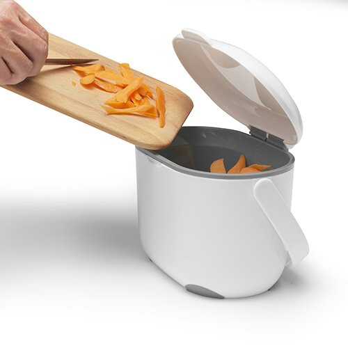 Addis Addis 515631 2.5 Litre Kitchen Compost Caddy, White/Grey, 2.5L 2