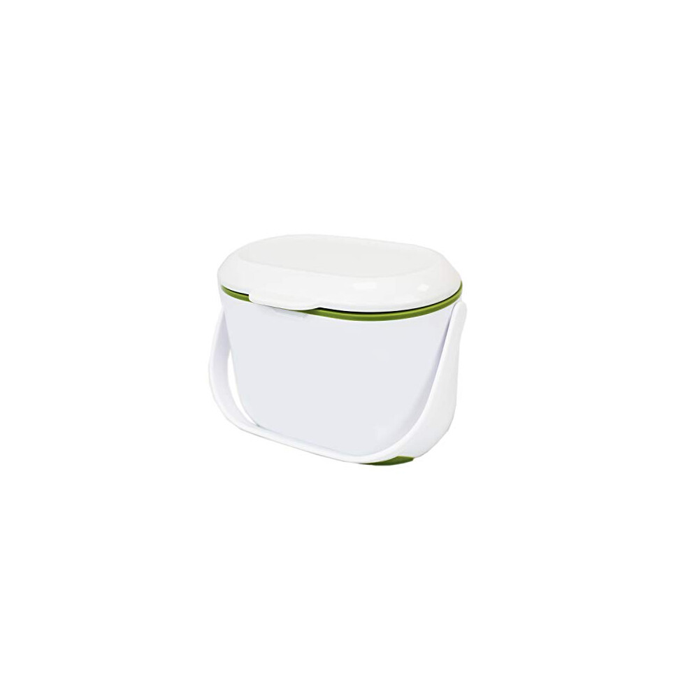 Addis 515465 2.5L Kitchen Compost Caddy, White/Green