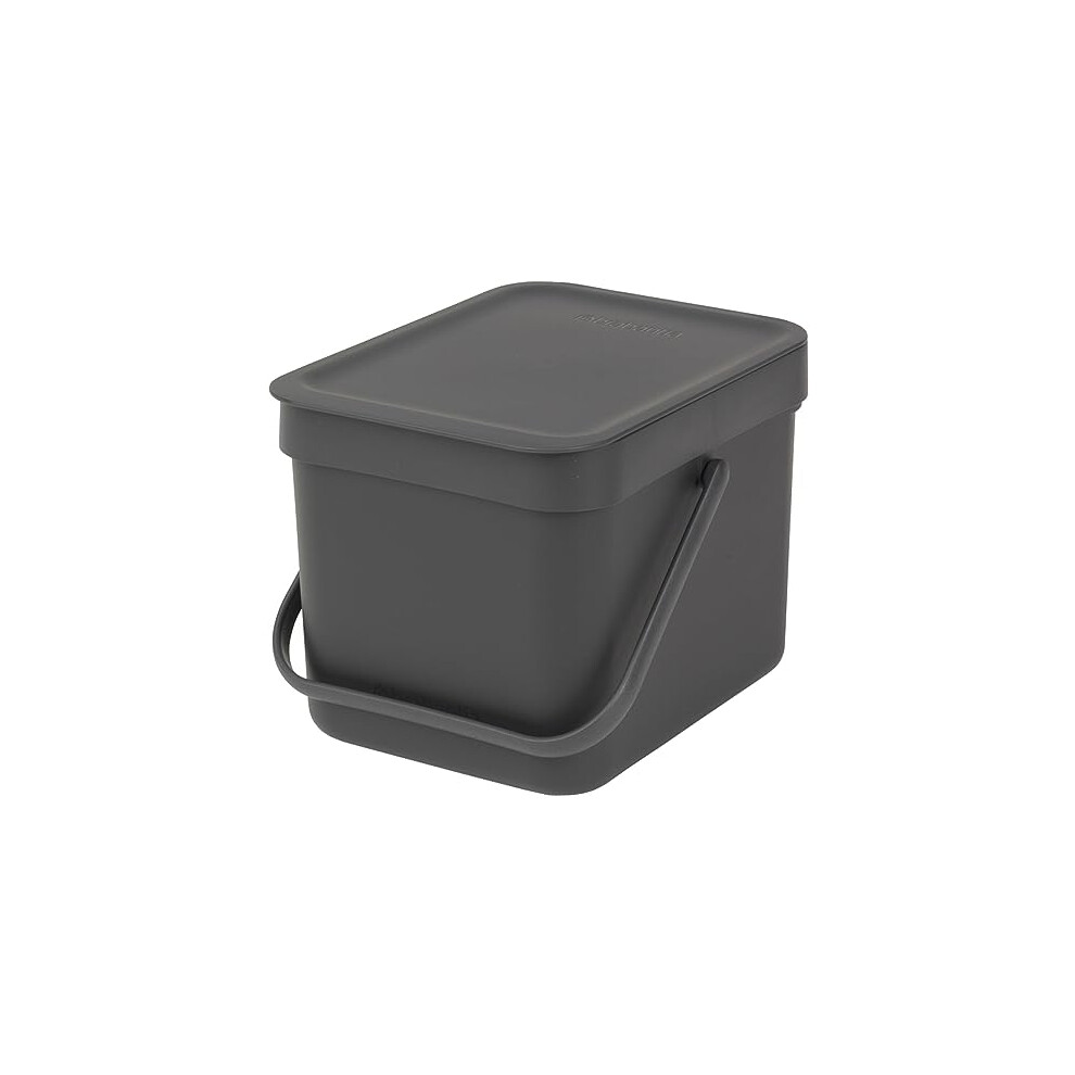 Brabantia 109720 Sort And Go Food Waste Caddy, Plastic, 6 L - Grey