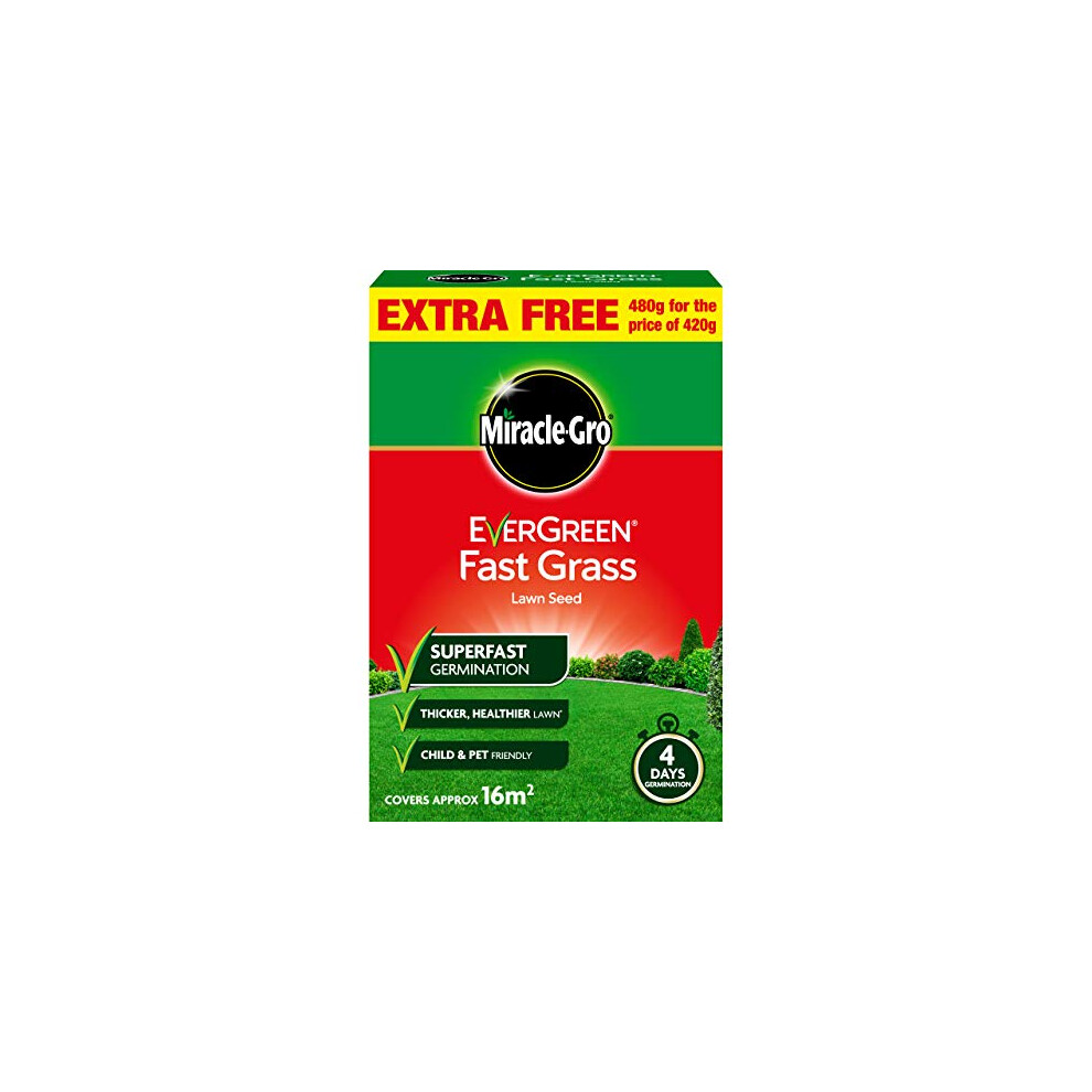 Miracle-Gro EverGreen Fast Grass Lawn Seed 480g