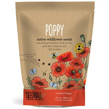 SEEDBALL Poppy Seed Bombs (Grab Bag) ? 100 Seed Balls Per Pack | Bursting with Beautiful Red Poppy Flowers | Clay Protected Seed Bomb for Bees,