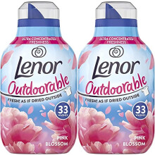 Lenor Outdoorable Ultra Concentrated Fabric Conditioner Pink Blossom, Twin Pack, 2 x 36 Washes, 2 x 504ml