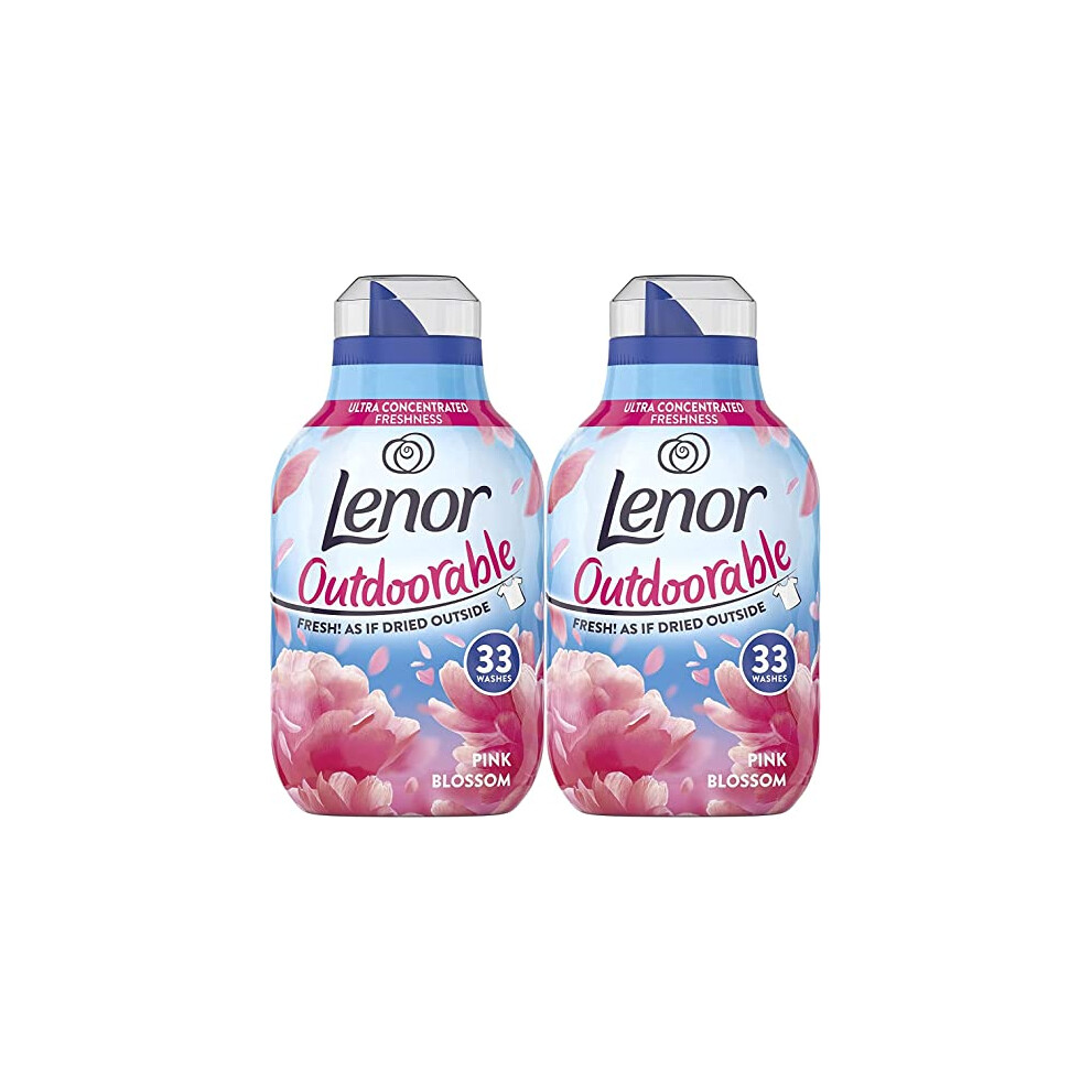 Lenor Outdoorable Ultra Concentrated Fabric Conditioner Pink Blossom, Twin Pack, 2 x 36 Washes, 2 x 504ml