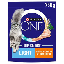 Purina ONE Light Dry Cat Food Rich in Chicken 750g (Pack of 4), Packaging May Vary