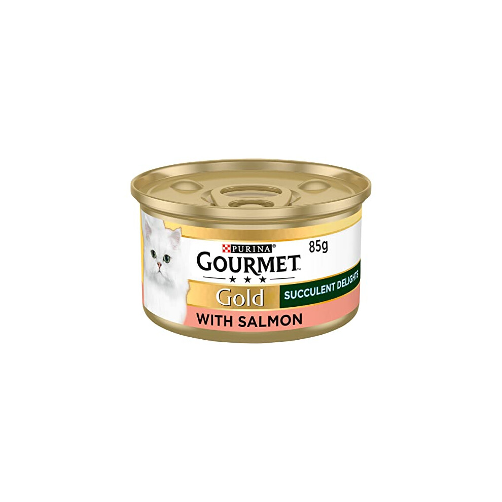 Purina Gourmet Succulent Delights Adult Wet Cat Food 12X85g Gold/Salmon