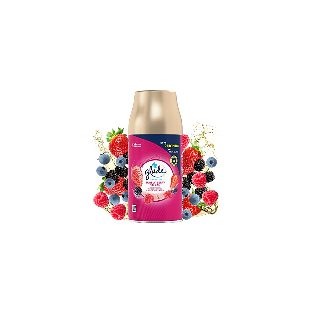 Glade Automatic Air Freshener Refills, Room Spray & Odour Eliminator, Bubbly Berry Splash, 4 Refills (4 x 269 ml)