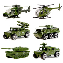 Nunki Toy Die-cast Metal Military Vehicles Playset,6 Pack Assorted Army Vehicle Alloy Models Car Toys, Mini Army Toy Tank,Jeep,Panzer,Anti-Air