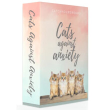 Catchyourdreams Cats Against Anxiety Cards - 50 Cards For Self Esteem and Stress, Affirmations for Anxiety Emotions Oracle Tarot Self Therapy