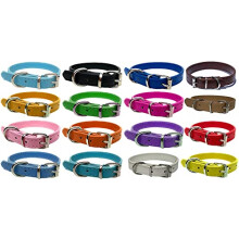 Strong Leather Dog Collar for Puppy, Cat, Kitten, Dogs - For Small, Medium, Large & Extra Large Pet Collars (Extra Large (45cm - 55cm Neck), Orange)