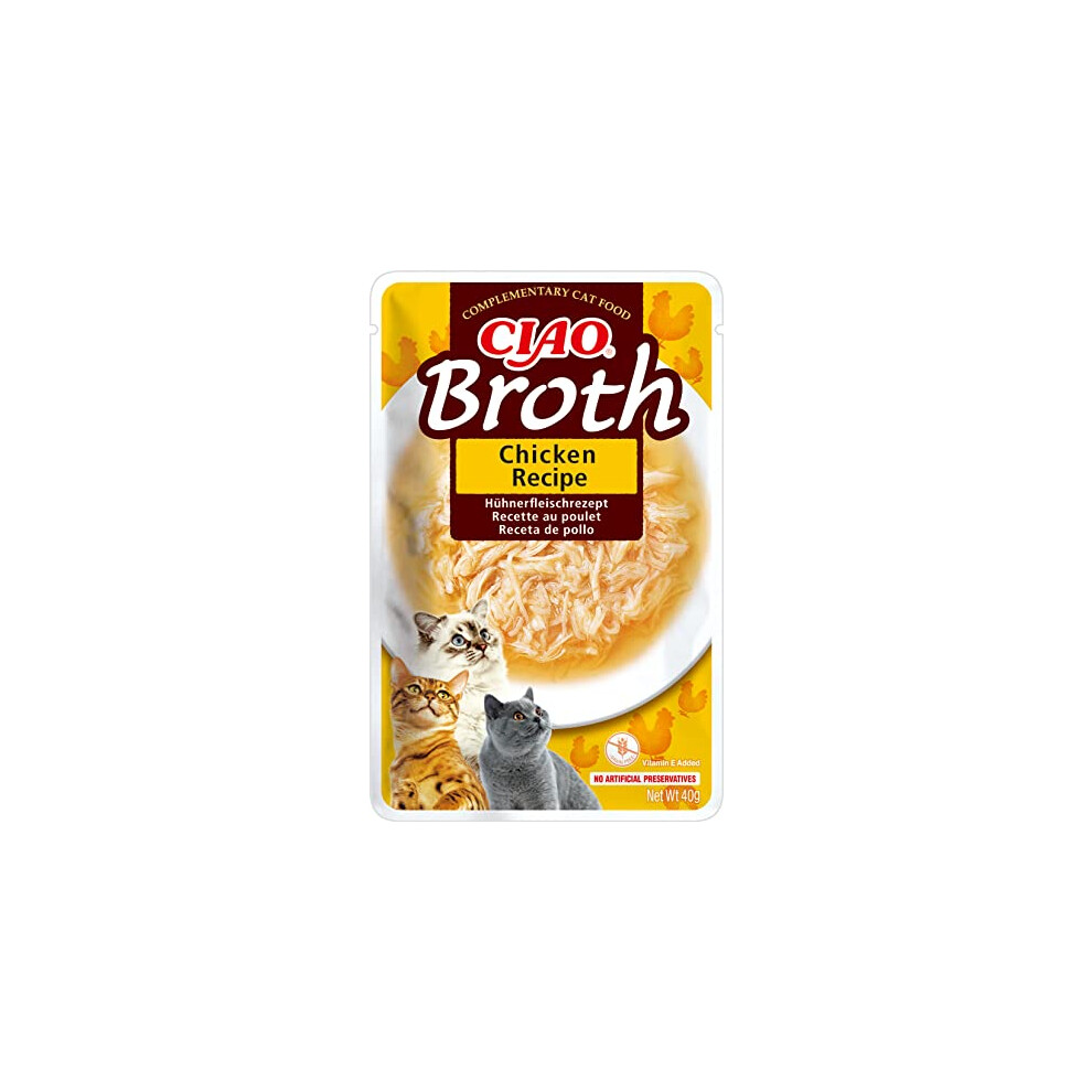 Ciao Broth by INABA Cat Treat - Chicken - 12 Packs (480g total) / Moist Cat Treat, Delicious & Healthy Snack, Food Topper, Side Dish, Complement,-image-OPC-PFJZXSY-NEW