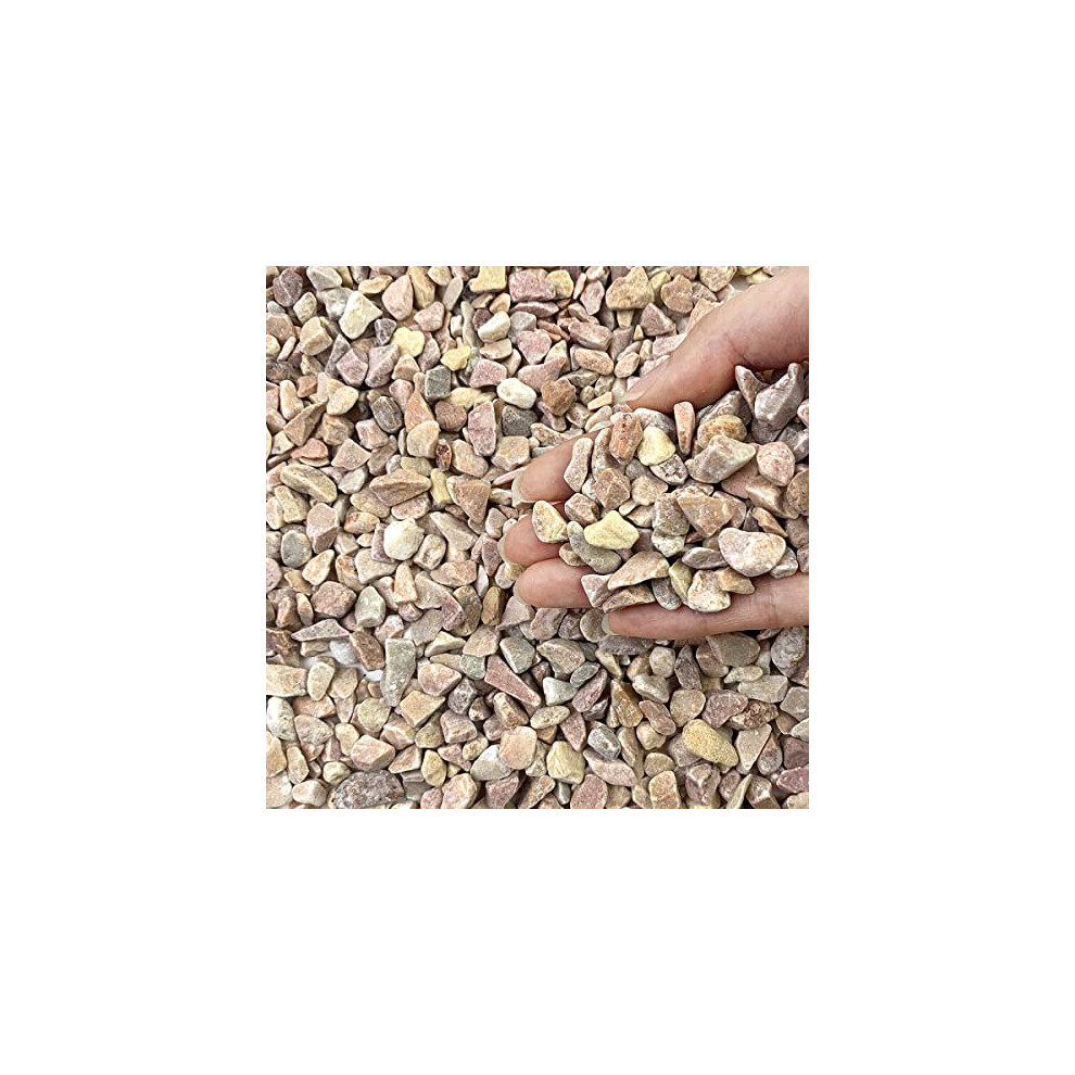 FANTIAN Natural Colorfast Peach Gravel for Fish Tank, 6-9 mm Decorative Stones for Outdoor Garden Cactus Plants Pots, Small Pebbles for Vase Aquarium