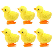 6Pcs Easter Wind up Chick for Kids Party Game,Wind up Easter Chick,Chicken Bunny Toys Rabbits Easter Clockwork Jumping Chicken Bunnies Plush Toys for
