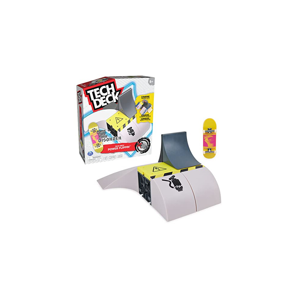 Tech Deck, Power Flippin, X-Connect Park Creator, Customisable and Buildable Ramp Set with Exclusive Fingerboard, Kids Toys for Boys and Girls Ages 6