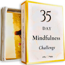 Jolly Piggy 35 Day Mindfulness Challenge Cards, Anxiety Relief Gift for Women, Men & Teens Bonus Wellness Ebook | Great Secret Santa Gift & Stocking