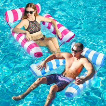 Alintor 2 Pack Inflatable Pool Floats, Pool Inflatables for Adults, 4 IN 1 Swimming Pool Floats Hammock, Pool Toys Water Hammock for Armchair
