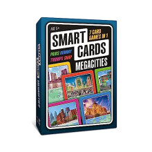 100 PICS Smart Cards Megacities, 7 games in 1, Pairs, Snap, Trumps, Rummy, Memory Quiz, Learn Facts, 50 Cards, Travel Game, Gift, Stocking Filler, Age