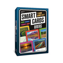 100 PICS Smart Cards Rivers, 7 games in 1, Pairs, Snap, Trumps, Rummy, Memory Quiz, Learn Facts, Travel Game, Gift, Stocking Filler, Age 5+, 1-8