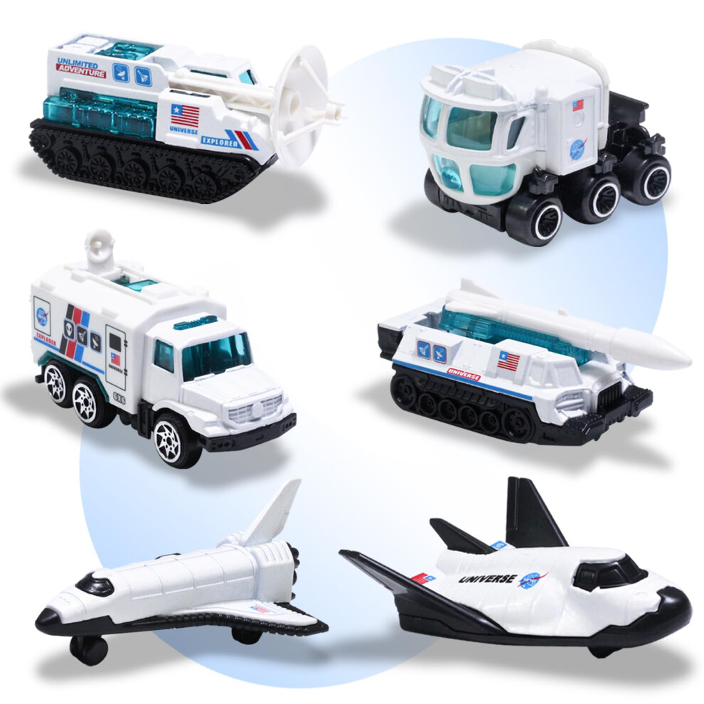 Photos - Toy Car Oriate Diecast 6PCS Explore Space Spaceship Gift Set, Rocket, Spaceship, Space Probe, Mobile Lab Mini Space Fleet Yoys for B
