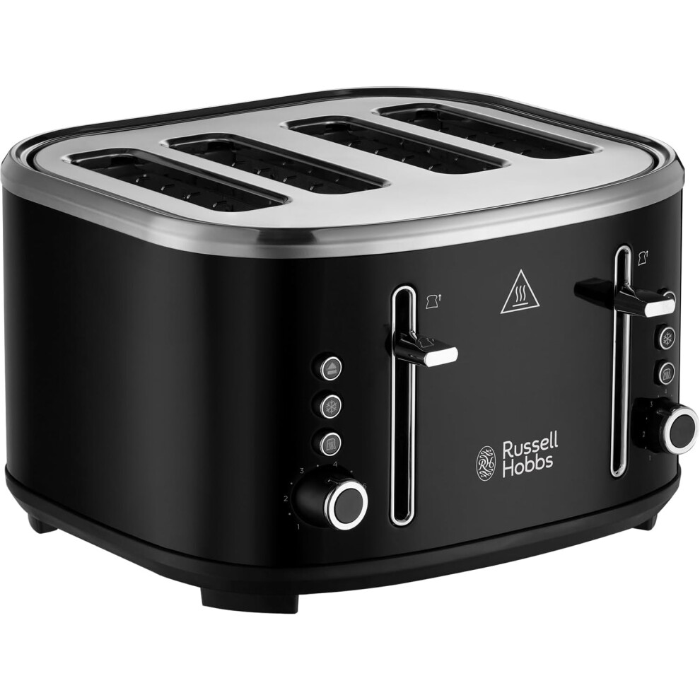 Russell Hobbs Stylevia Black 4 Slice Toaster - Wide Slot Toaster 26292