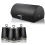 Swan Swan Serenity Black Bread Bin & Canisters Kitchen Storage Set 1