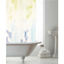 (Multicoloured - Style E) Printed Shower Curtain Anti Mould Mildew Resistant