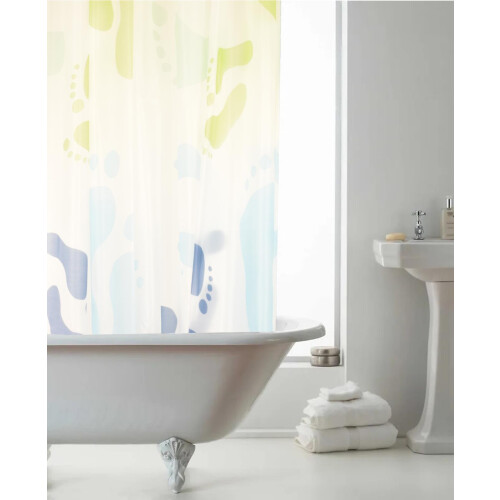 (Multicoloured - Style E) Printed Shower Curtain Anti Mould Mildew Resistant