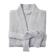 (Grey, S/M) Lightweight Unisex Waffle Bathrobe Kimono