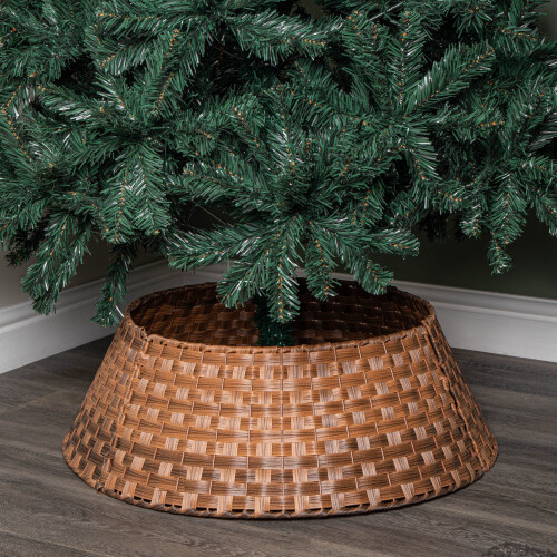 Samuel Alexander 48/70cm Samuel Alexander Large KD Plastic Wicker Tree Skirt in Brown