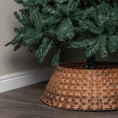 Samuel Alexander 48/70cm Samuel Alexander Large KD Plastic Wicker Tree Skirt in Brown 2