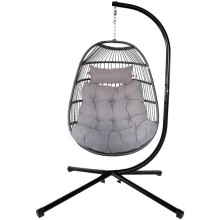 Premium Quality Hortus Folding Hanging Chair - Grey With Cushions