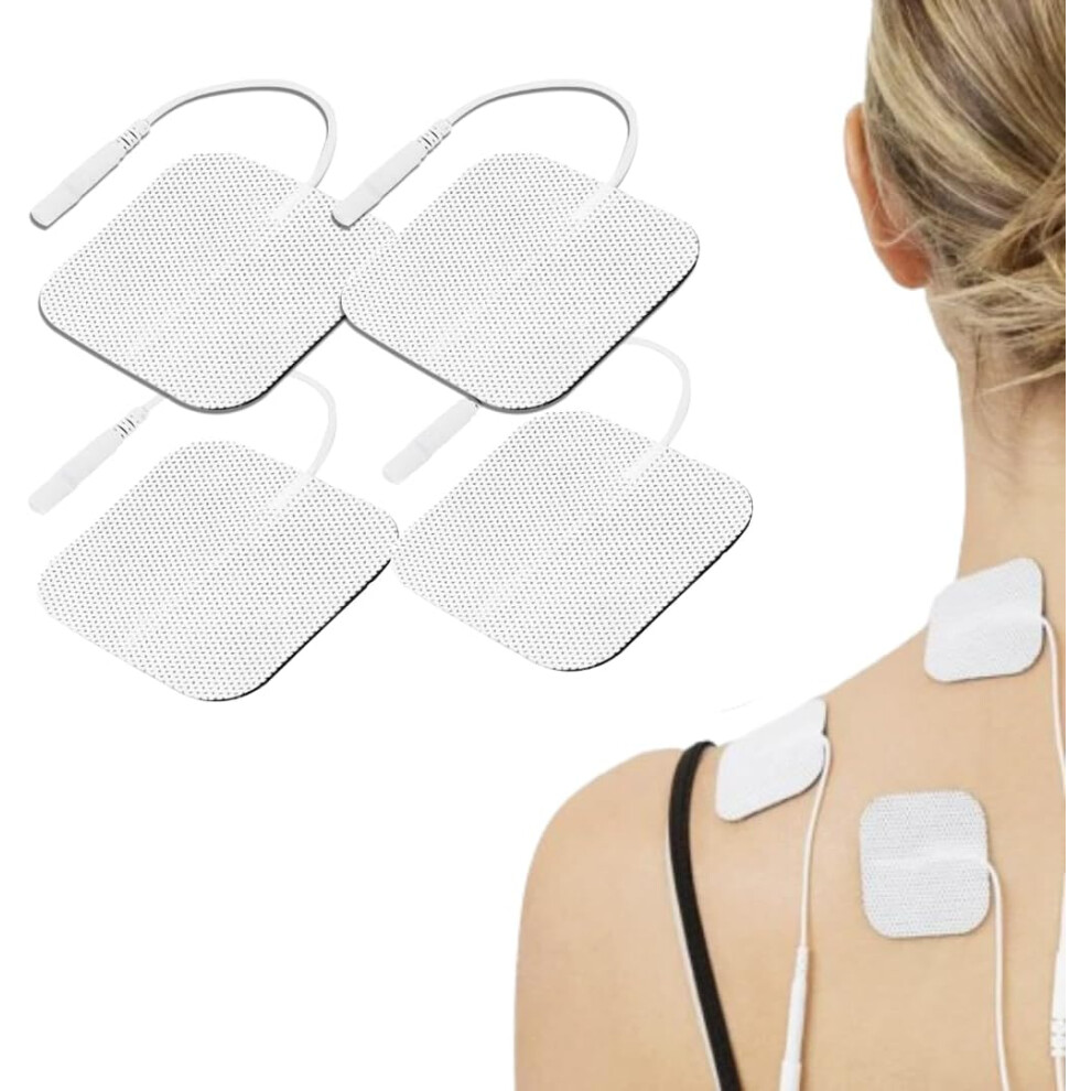 (4) Healthcare World Tens Electrode Pads Superior Long Lasting Self-Adhesive Electrodes 5x5cm Compatible With Most Tens Machines