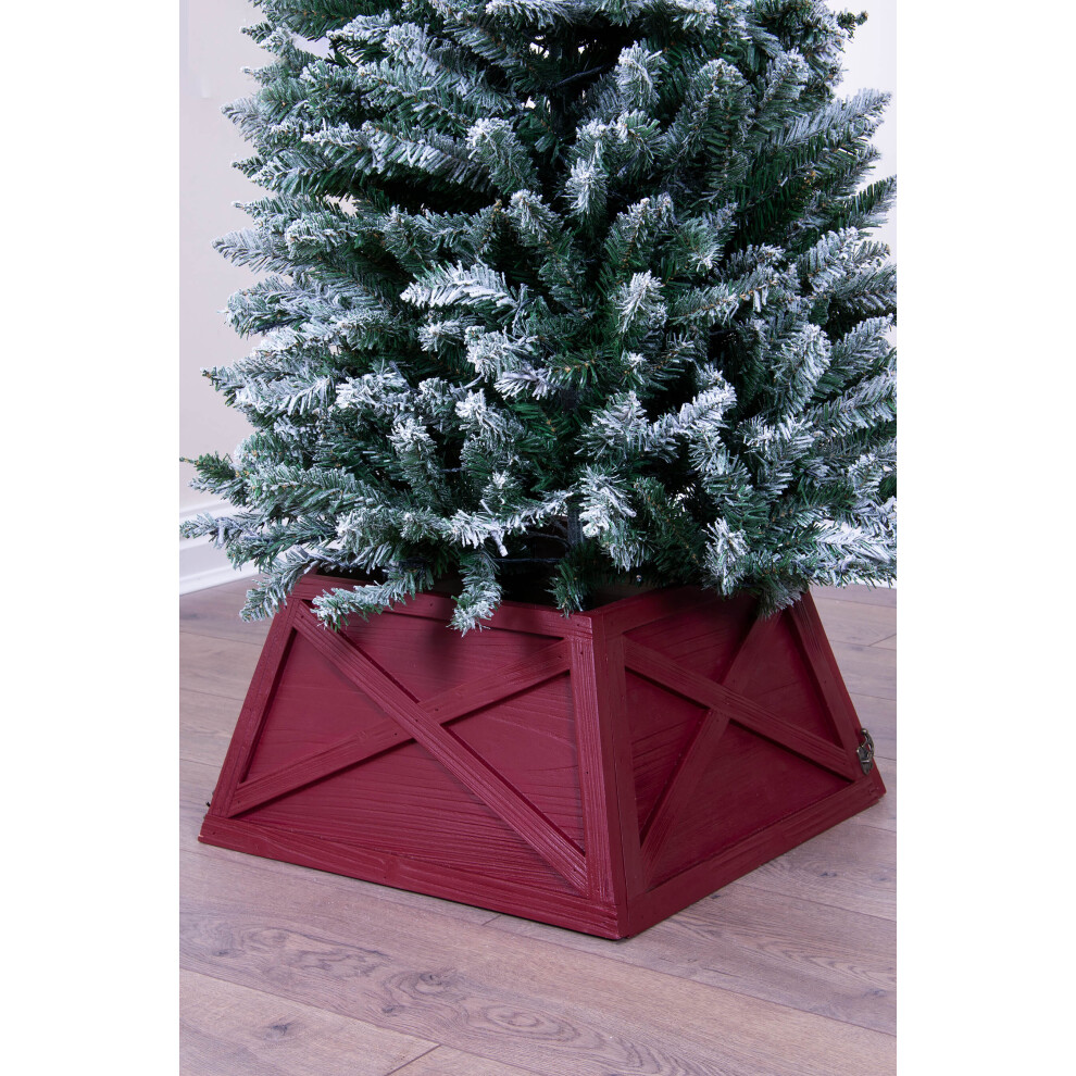 (Red Wine) Christmas Tree World | Wooden Christmas Tree Skirt