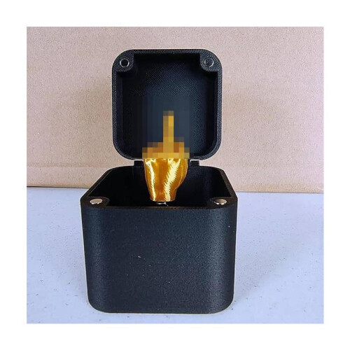 (Gold) Middle In Finger A Box Funny Surprise Box Pop Up Christmas Novelty Fun Gift
