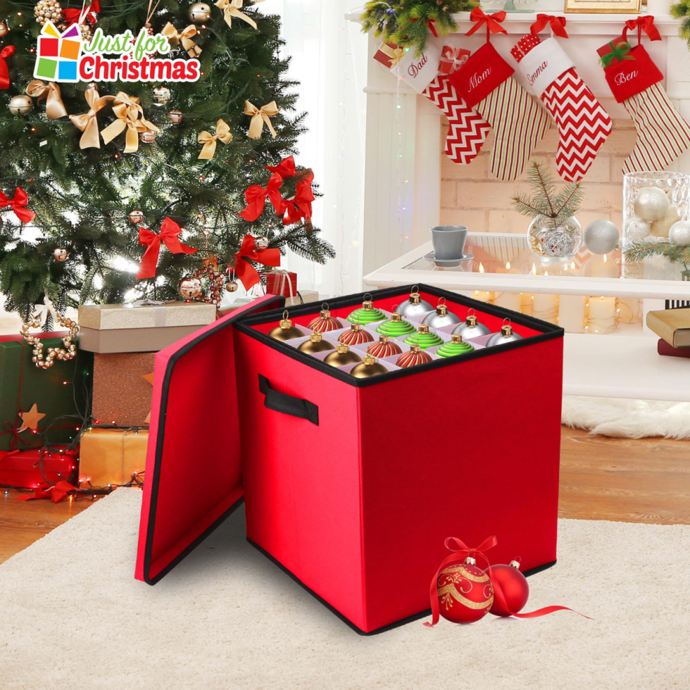 Christmas Bauble Storage Box 64 Compartments Xmas Home Decor Tree Ornament Gifts