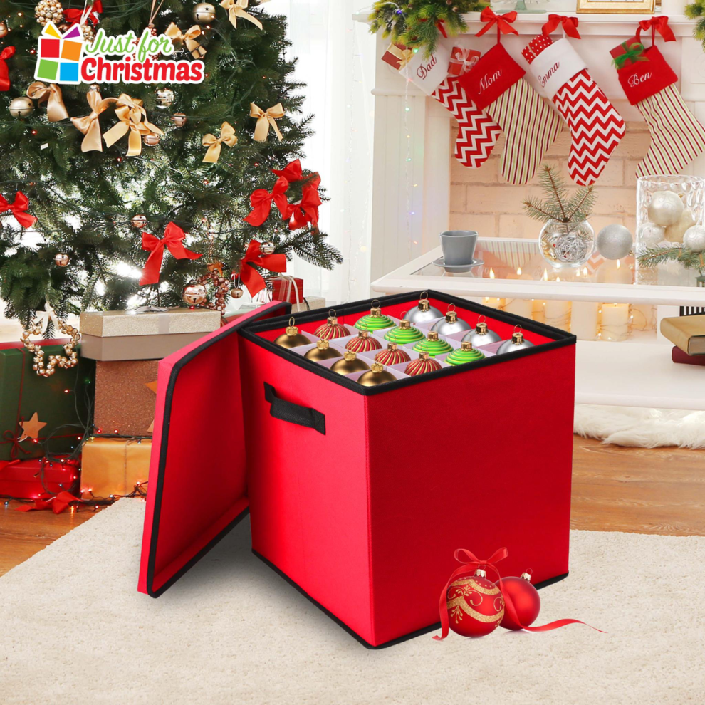 Eyesome Christmas Bauble Storage Box 64 Compartments Xmas Home Decor Tree Ornament Gifts