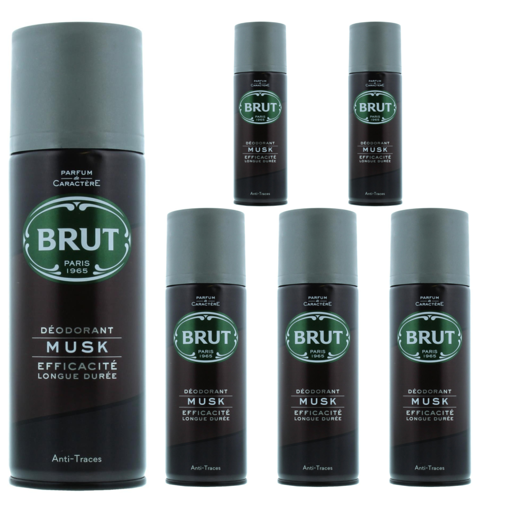 6 x 200ml Brut Deodorant Body Spray Musk