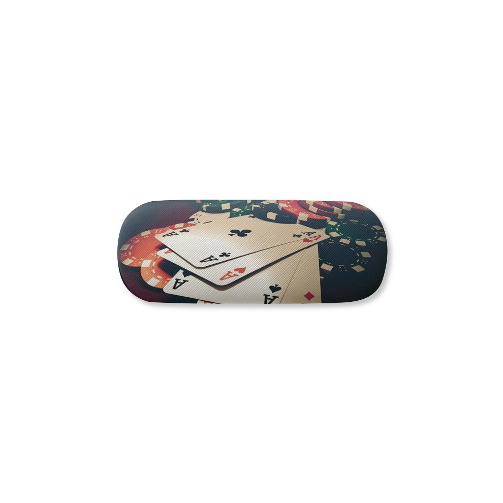 Diythinker Card Poker Chips Gambling Photo Glasses Case Eyeglasses Hard Shell Storage Spectacle Box