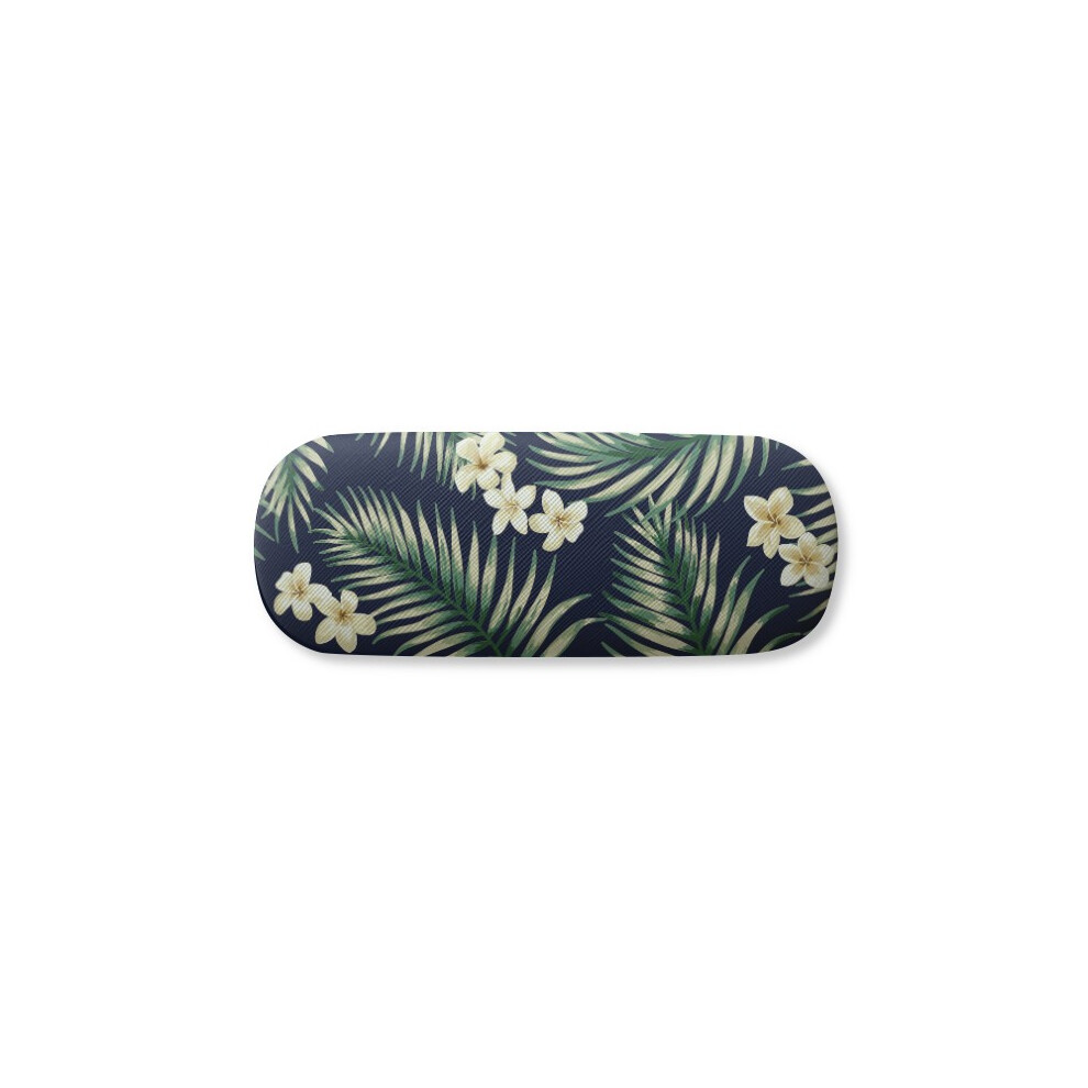 Diythinker White Tropical Drawing Art Glasses Case Eyeglasses Hard Shell Storage Spectacle Box