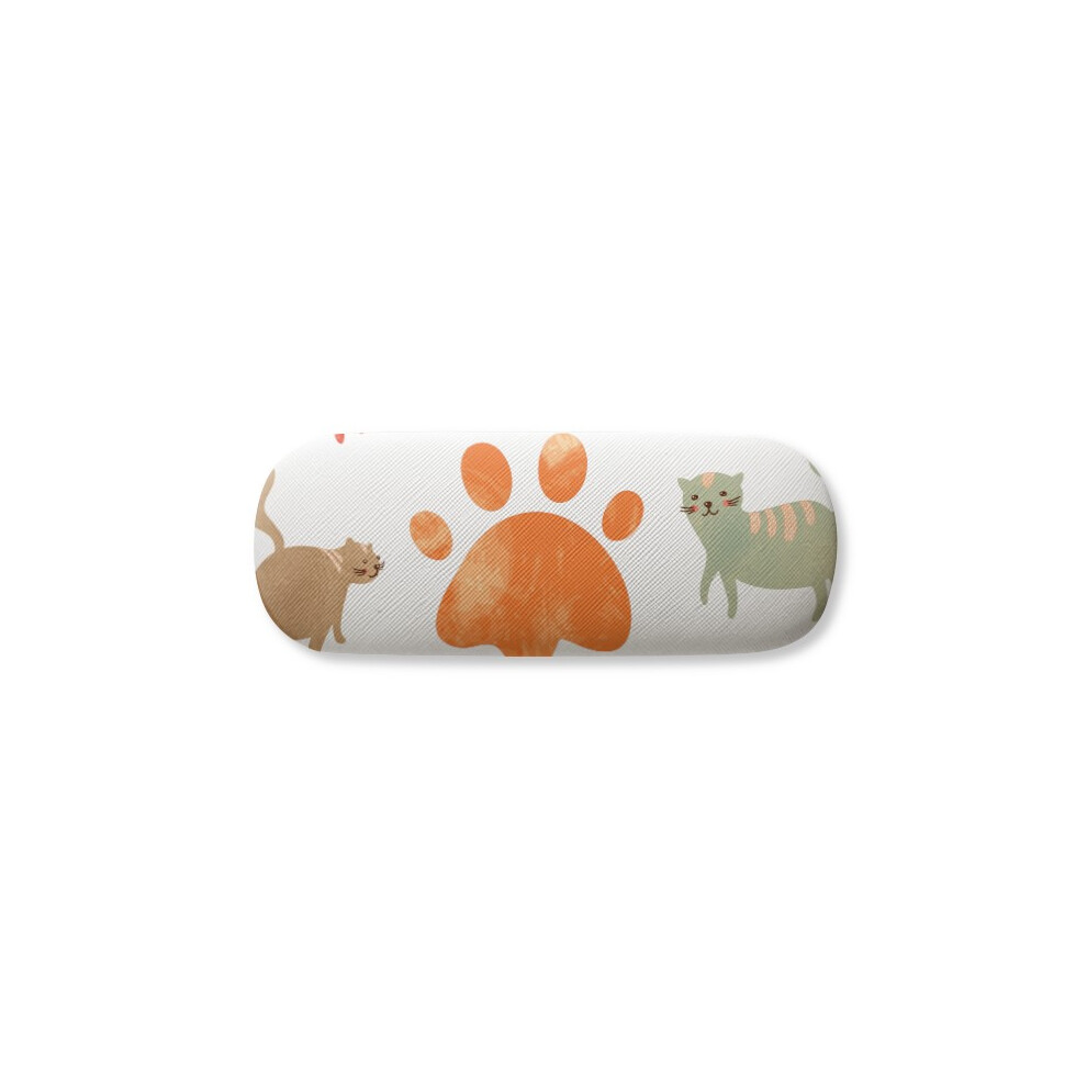 Diythinker Animal Cute Cat Faly Footprint Glasses Case Eyeglasses Hard Shell Storage Spectacle Box