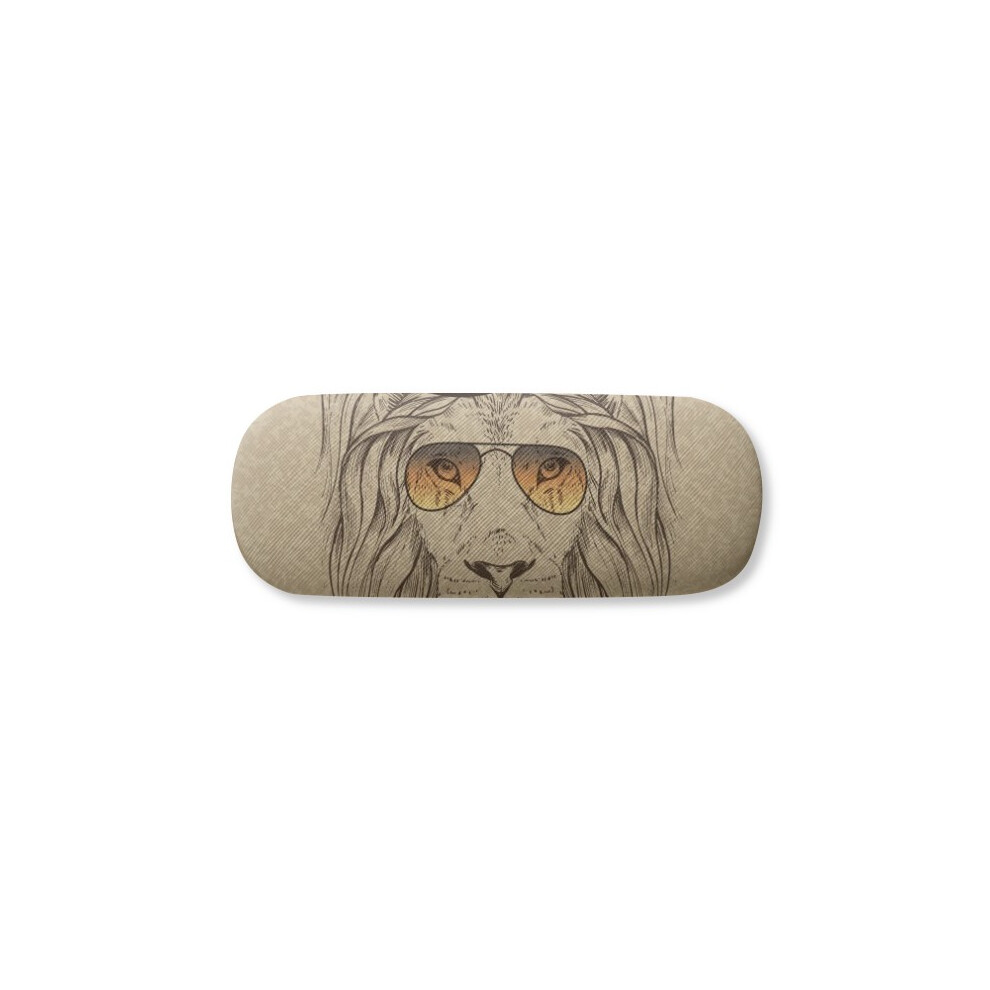 Diythinker British Style Gentle Lion Hat Bow Tie Glasses Case Eyeglasses Hard Shell Storage Spectacle Box