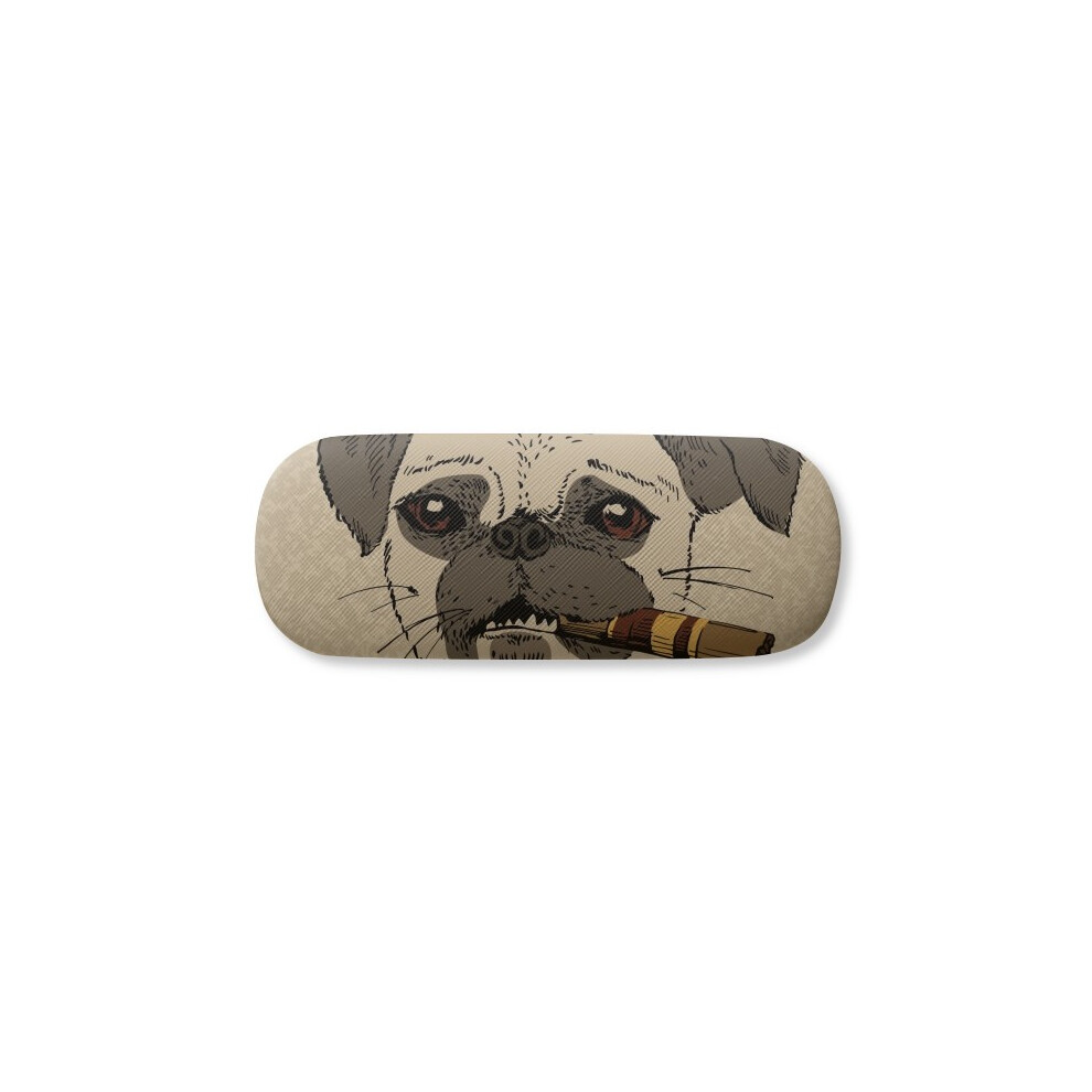 Diythinker British Style Gentle Smoke Dog And Cigarette Glasses Case Eyeglasses Hard Shell Storage Spectacle Box