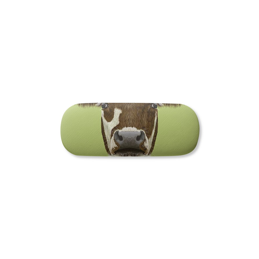 Diythinker Brown/White -And- Domestic Dairy Cow Animal Glasses Case Eyeglasses Hard Shell Storage Spectacle Box