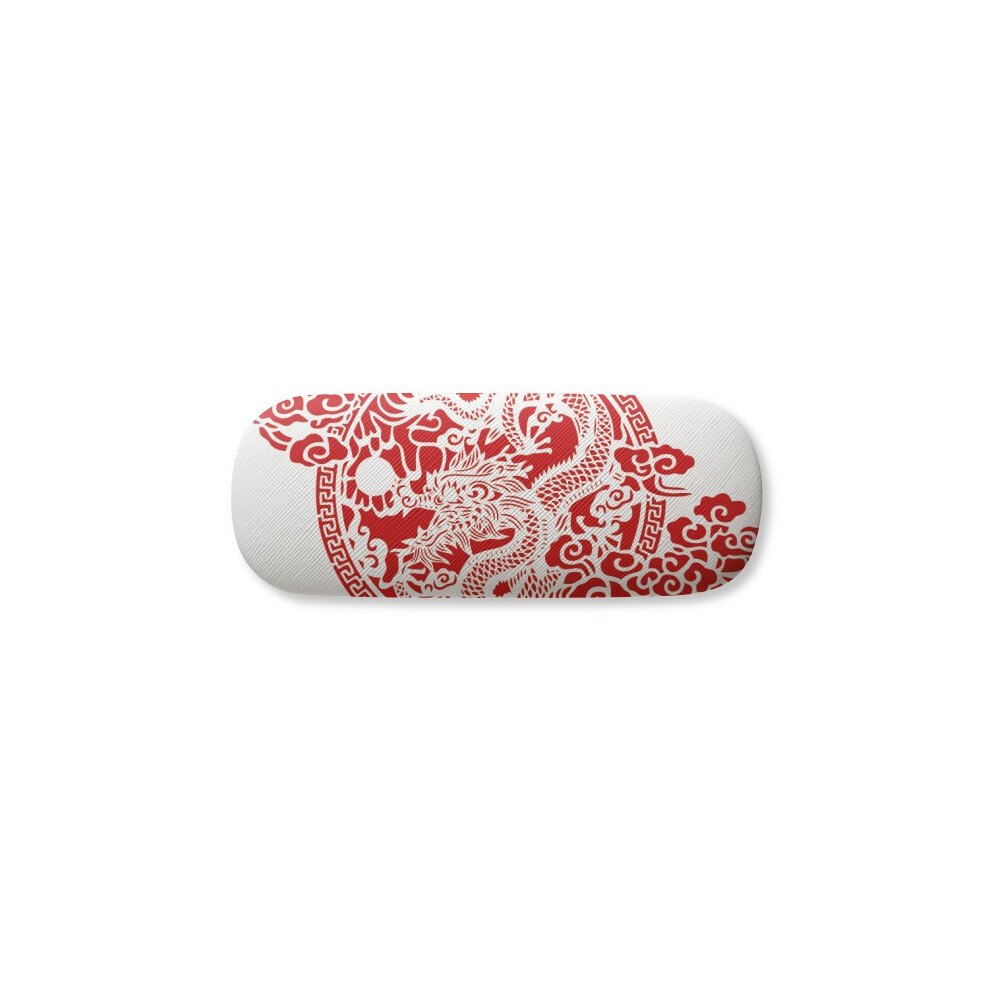 Diythinker Red Chinese Dragon Animal Glasses Case Eyeglasses Hard Shell Storage Spectacle Box